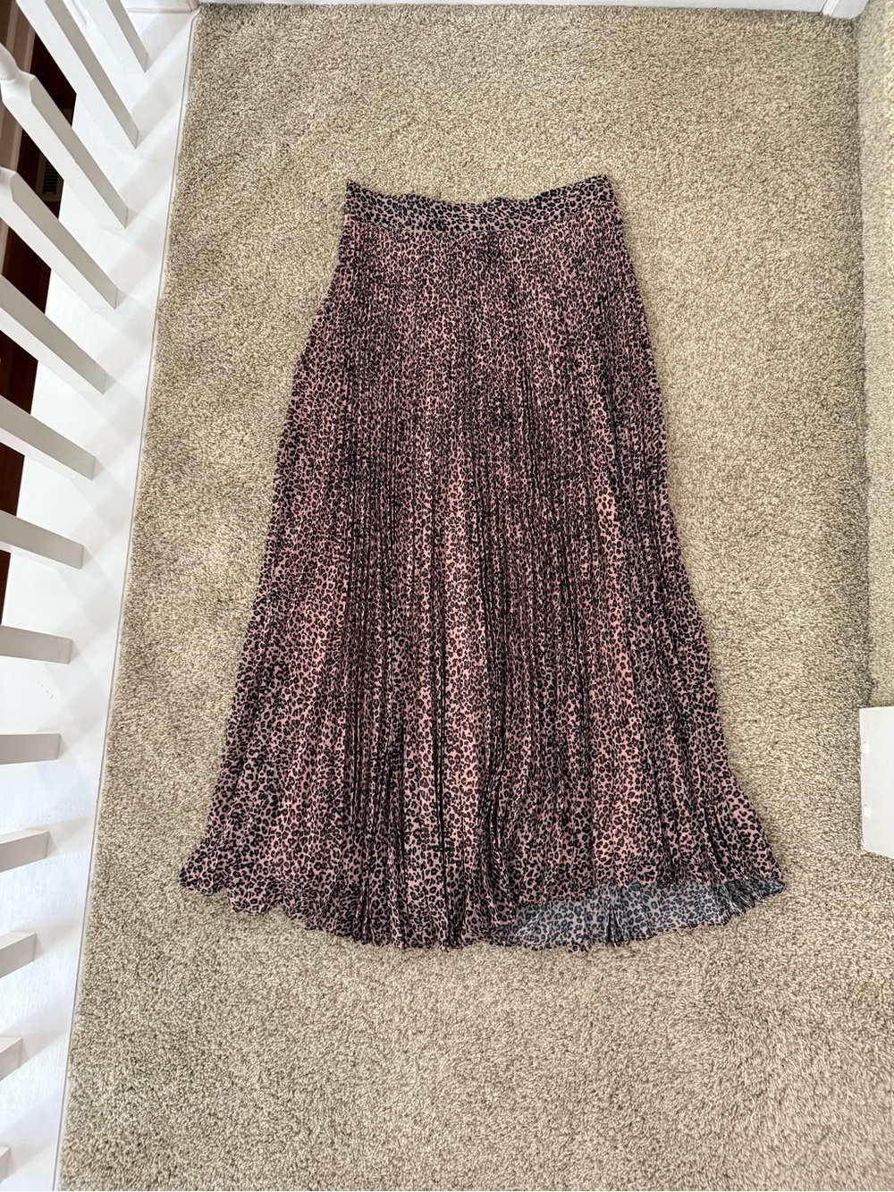 NWT Farm Rio Pleated Leopard Print Midi Skirt Size S - Picture 3 of 4